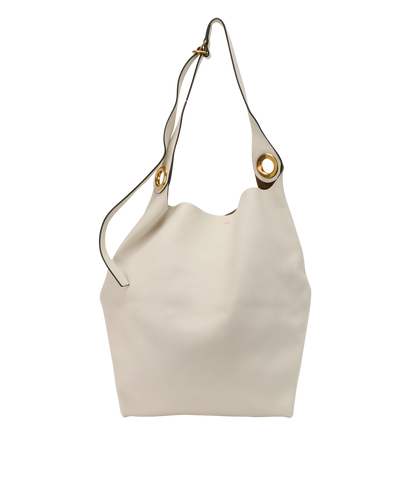 Grommet Hobo, &pound;320, Handbags, White, Leather, Front view